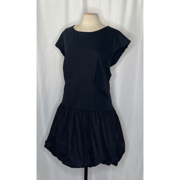 NWT!! J. CREW Bubble-Hem Mixy Dress Solid Black Mini Poplin Bubble Hem Preppy 3X - Picture 6 of 16